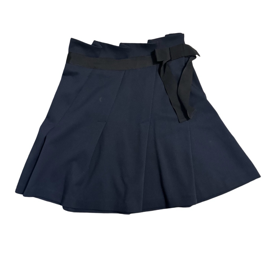 Halogen Blue Mini A-Line Skirt with Tie Front
